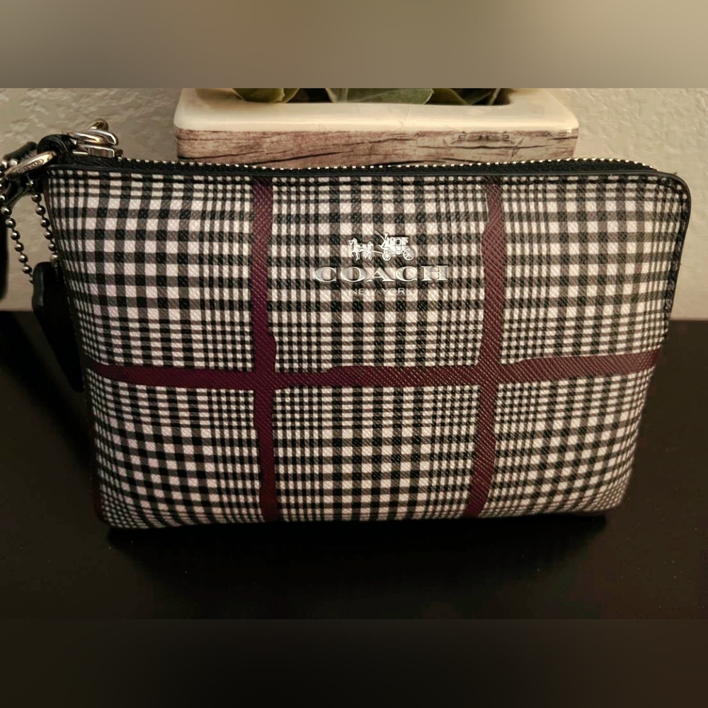 COACH GLEN Plaid Coin Purse